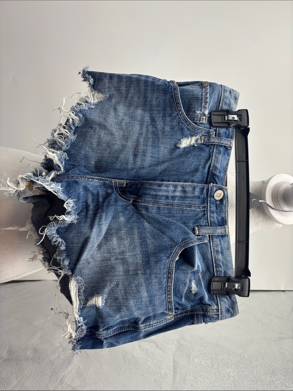 Hollister Blue Distressed Denim Cutoff Shorts